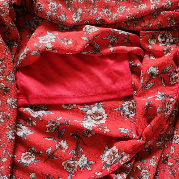 Studio B by Bobeau Boho Red FloralMaxi Dress  Size L - Picture 6 of 8